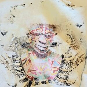 JUSTHOODS AWDis JHA001 Hoodie RARE print Wing On Back White Sz XL
